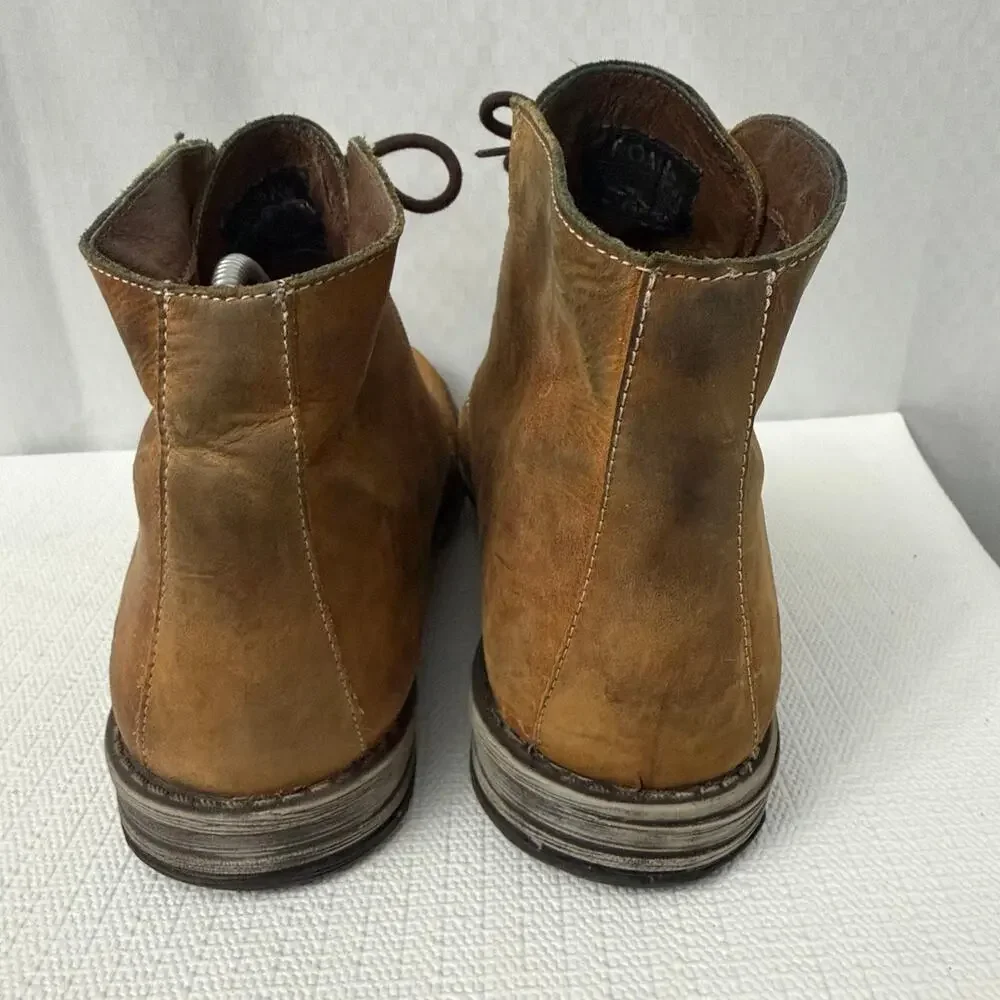 Roan Bed Stu Boots Mens Size 13 Brown Leather Distressed Lace Up Ankle